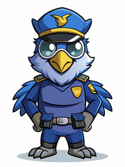 harpy eagle police mascot colorful illustration, suitable for logo, mascot character, brand mascot, or security mascot
