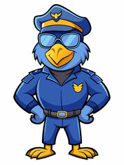 hawk police mascot colorful illustration, suitable for logo, mascot character, brand mascot, or security mascot