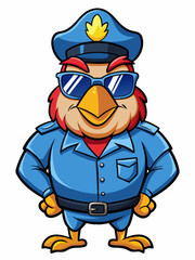 chicken police mascot colorful illustration, suitable for logo, mascot character, brand mascot, or security mascot