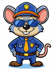 Obraz premium mouse police mascot colorful illustration, suitable for logo, mascot character, brand mascot, or security mascot