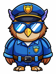 owl police mascot illustration, suitable for logo or mascot character