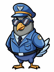 pigeon police mascot illustration, suitable for logo or mascot character