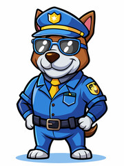 pitbull dog police character mascot vector illustration, suitable for logo, mascot logo, game character, and others