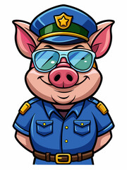pig police character mascot vector illustration, suitable for logo, mascot logo, game character, and others