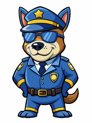 pitbull dog police character mascot vector illustration, suitable for logo, mascot logo, game character, and others