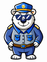 polar bear police character mascot vector illustration, suitable for logo, mascot logo, game character, and others