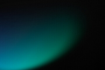 Black dark emerald green blue turquoise aqua cyan bright glow shine. Circle round spot stain light oval ellipse ray abstract background. Noise grain banner, cover for design. Spectrum
