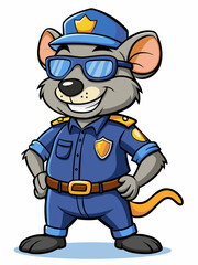 rat police character mascot vector illustration, suitable for logo, mascot logo, game character, and others