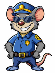 rat police character mascot vector illustration, suitable for logo, mascot logo, game character, and others