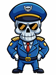 skeleton police mascot, vector illustration, suitable for logo, mascot logo, game character, and others
