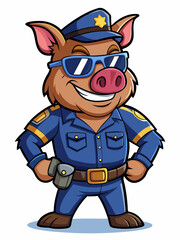 pi police mascot, vector illustration, suitable for logo, mascot logo, game character, and others