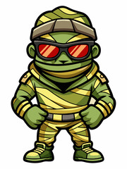 mummy army mascot character design
