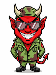 devil army mascot character design