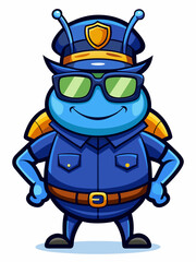 beetle police mascot, vector illustration, suitable for logo, mascot logo, game character, and others