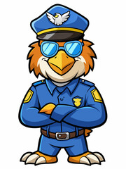 Obraz premium bald eagle police mascot illustration, suitable for logo or mascot character