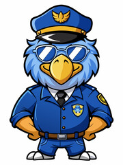 bald eagle police mascot illustration, suitable for logo or mascot character