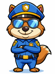 chipmunk police mascot illustration, suitable for logo or mascot character