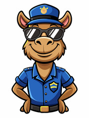 Obraz premium camel police mascot illustration, suitable for logo or mascot character