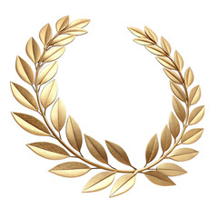 Elegant gold laurel wreath design on a black background illustrating victory and achievement