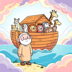 Noah's Ark Cartoon Bible Kids