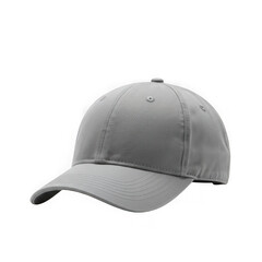 Grey baseball cap isolated on transparent background