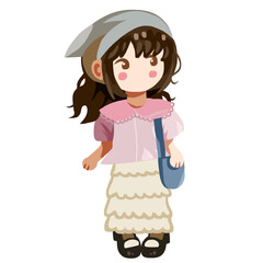 Summer girl png vector 