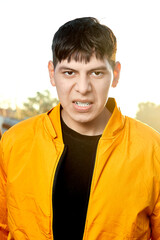 Young Latino Man Clenched Teeth: Anger / Annoyance Expression
