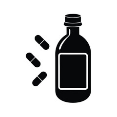 pharmacist element isolated capsule bottle on white background