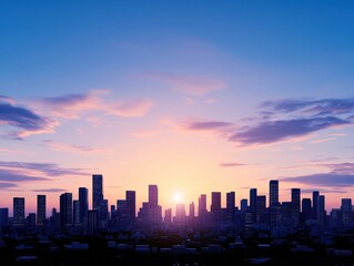 Fototapeta premium City skyline at sunrise (1)