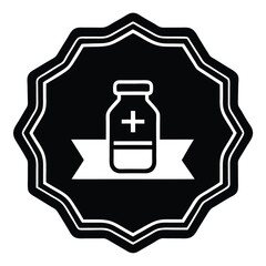 pharmacist element isolated over the counter label on white background