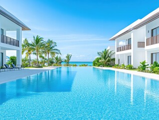 Fototapeta premium Tropical Pool Resort View