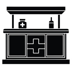 pharmacist element isolated pharmacy counter on white background