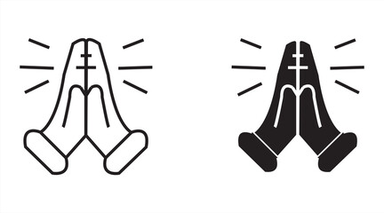 Prayer and Respect Icons, praying, Namaste Emoji, Thank You. Folded Hands Sign for Gratitude. Vector icon. vector illustrator
