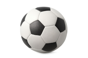 Fototapeta premium Photorealistic 3d rendering of a classic soccer ball with transparent background, ideal for sports-themed projects