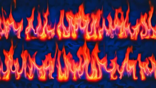 Dynamic fiery glow animation on a deep blue canvas, ideal for visual effects and seamless loops, creating an intense atmospheric effect