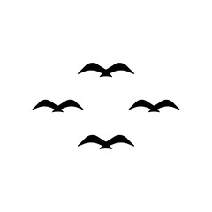 Naklejka premium flock of birds logo silhouette. flying bird silhouette vector logo. bird icon for zoo