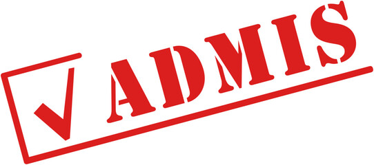 Tampon Admis avec une coche de valida