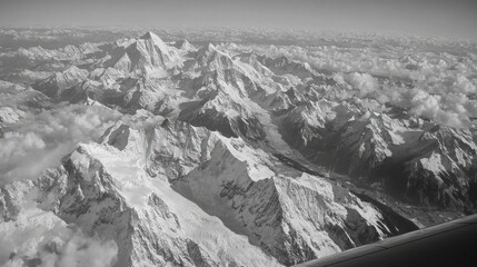 
a sunny mountain view decorated with blue clouds