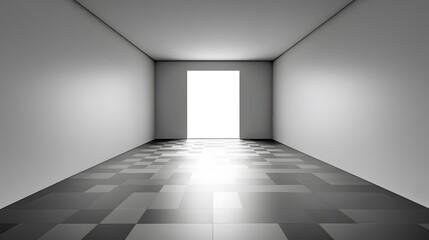 Obraz premium Bright Light at the End of a Modern Corridor