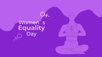 Womens Equality Day USA on August 26. Banner Design Poster Web Page Postcard. Vector Illustration.