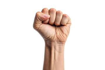 Raised fist symbolizing protest and power on transparent background