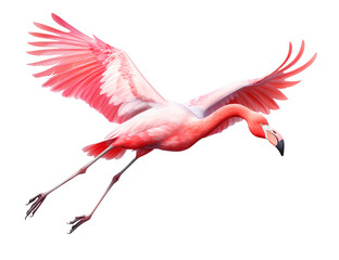 Pink Flamingo in Flight: Elegant Avian Artwork, Tropical Bird Illustration transparent background png