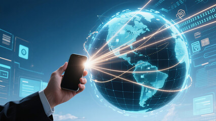 5G Network Connectivity in a Futuristic Cityscape