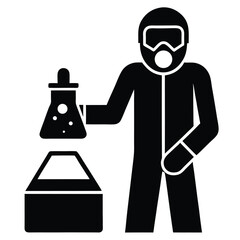 lab technician element isolated chemical spill kit on white background