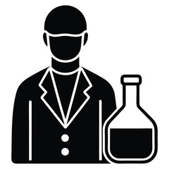 lab technician element isolated enzyme reagent bottle on white background