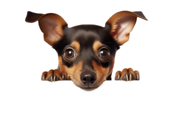 Miniature Pinscher Puppy: Pet Portrait, Canine Closeup, Dog Headshot transparent background png
