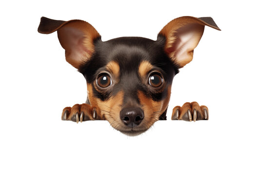 Miniature Pinscher Puppy: Pet Portrait, Canine Closeup, Dog Headshot transparent background png