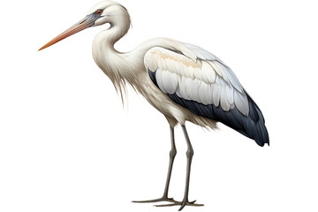 Fototapeta premium Majestic Great White Heron: Bird Photography, Wildlife, Nature transparent background png