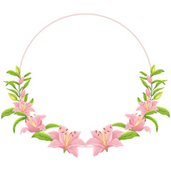 frame of pink flowers