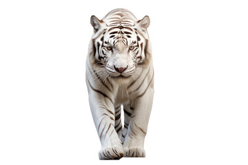 Fototapeta premium Majestic White Tiger: Powerful Animal Portrait transparent background png